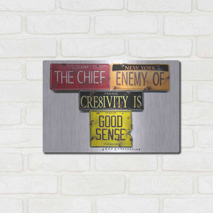 Luxe Metal Art 'Picasso Chief Enemy' by Gregory Constantine, Metal Wall Art,16x12