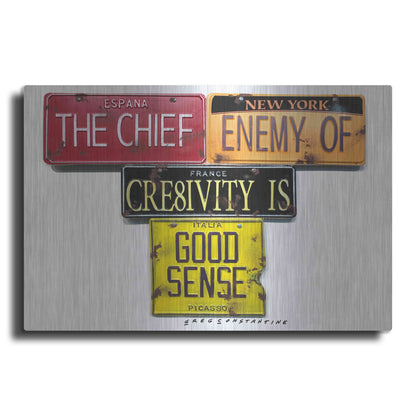 Luxe Metal Art 'Picasso Chief Enemy' by Gregory Constantine, Metal Wall Art