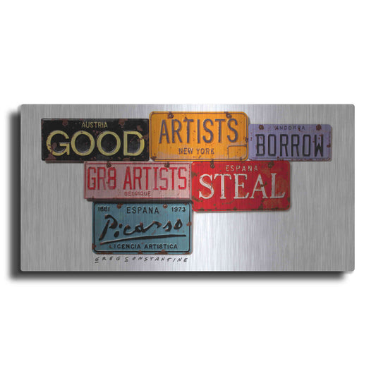 Luxe Metal Art 'Picasso Artists Steal' by Gregory Constantine, Metal Wall Art