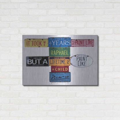 Luxe Metal Art 'Picasso 4 Years' by Gregory Constantine, Metal Wall Art,36x24