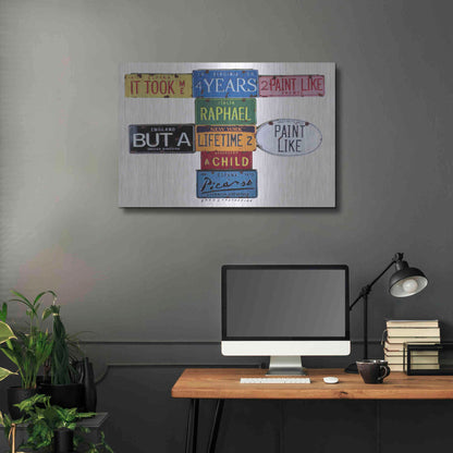 Luxe Metal Art 'Picasso 4 Years' by Gregory Constantine, Metal Wall Art,36x24