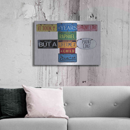 Luxe Metal Art 'Picasso 4 Years' by Gregory Constantine, Metal Wall Art,36x24