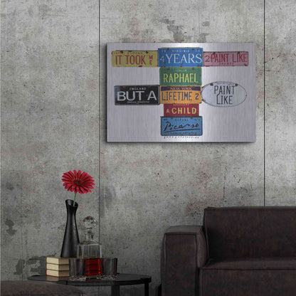 Luxe Metal Art 'Picasso 4 Years' by Gregory Constantine, Metal Wall Art,36x24