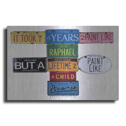 Luxe Metal Art 'Picasso 4 Years' by Gregory Constantine, Metal Wall Art