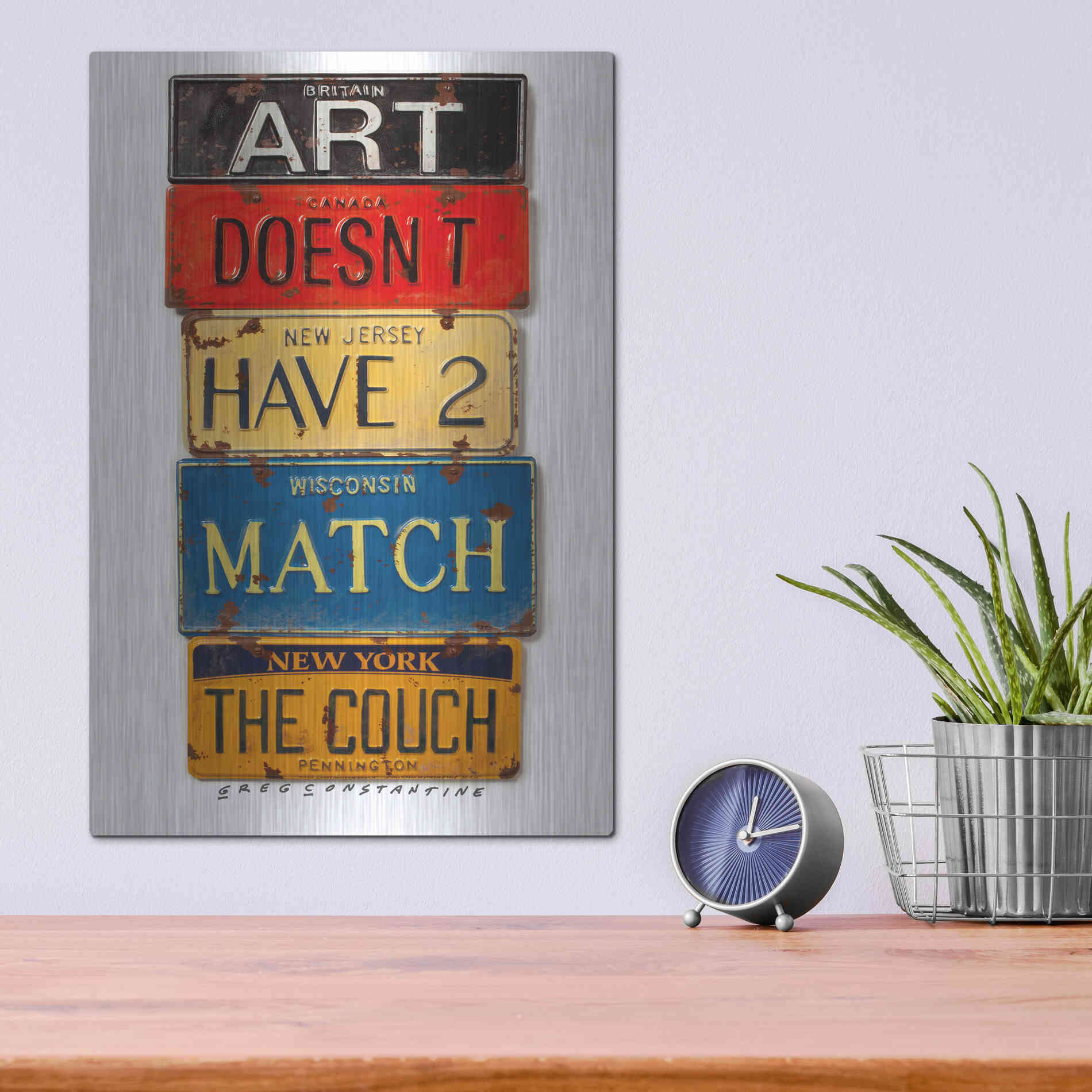 Luxe Metal Art 'Pennington Match The Couch' by Gregory Constantine, Metal Wall Art,12x16