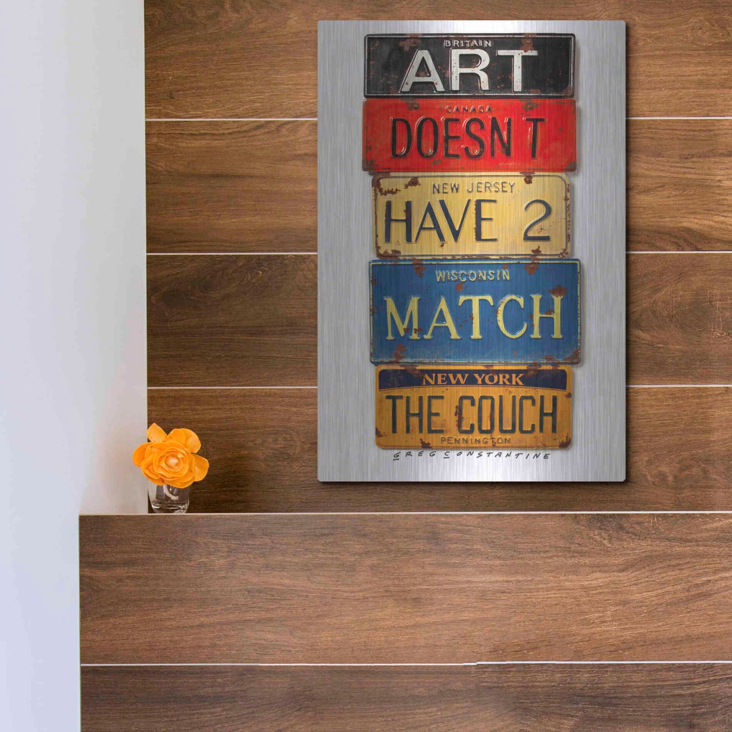 Luxe Metal Art 'Pennington Match The Couch' by Gregory Constantine, Metal Wall Art,12x16
