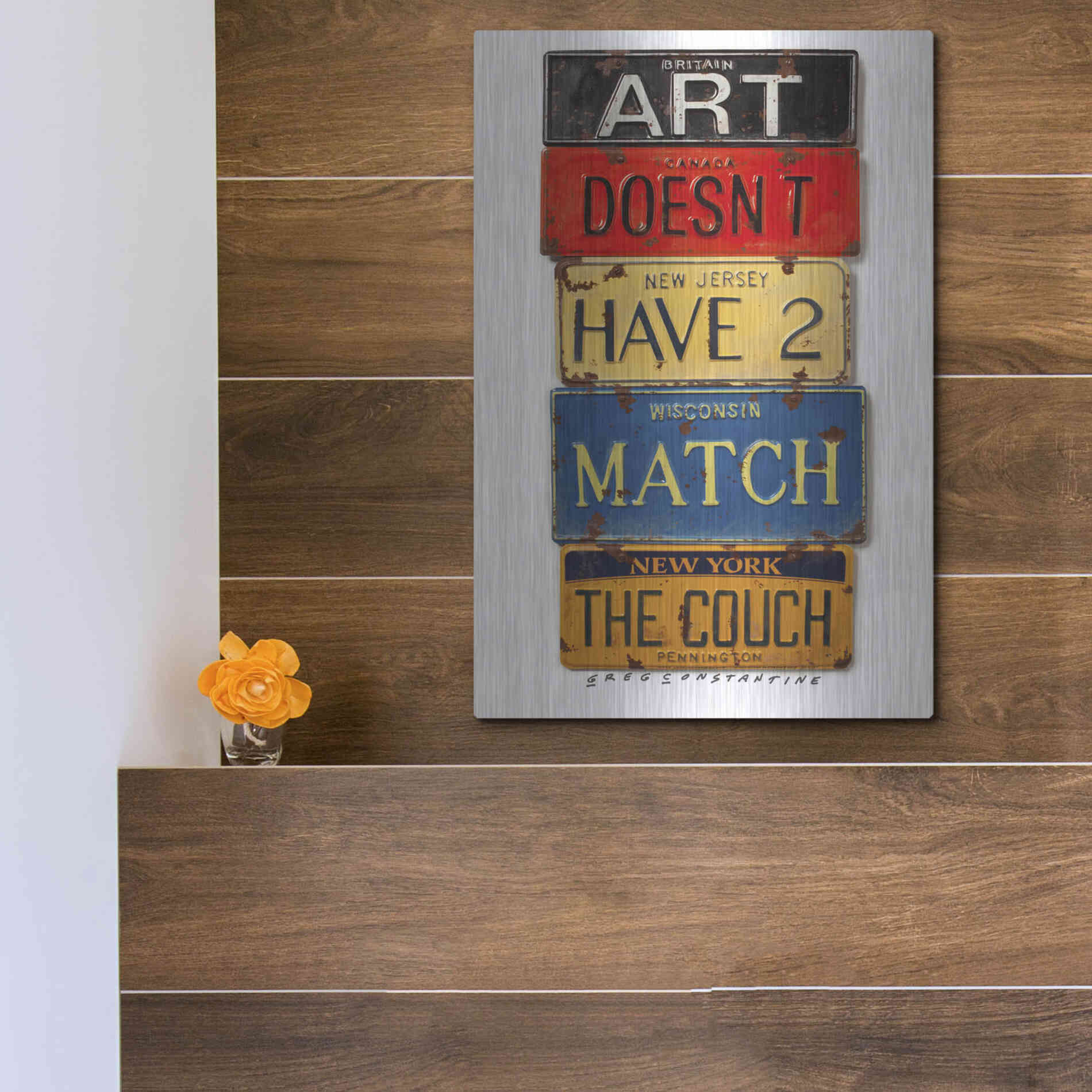 Luxe Metal Art 'Pennington Match The Couch' by Gregory Constantine, Metal Wall Art,12x16
