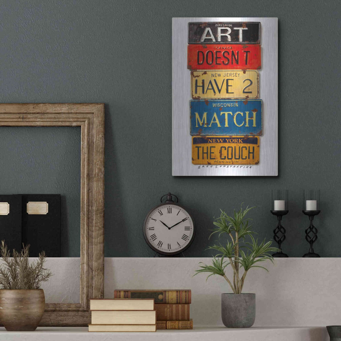 Luxe Metal Art 'Pennington Match The Couch' by Gregory Constantine, Metal Wall Art,12x16