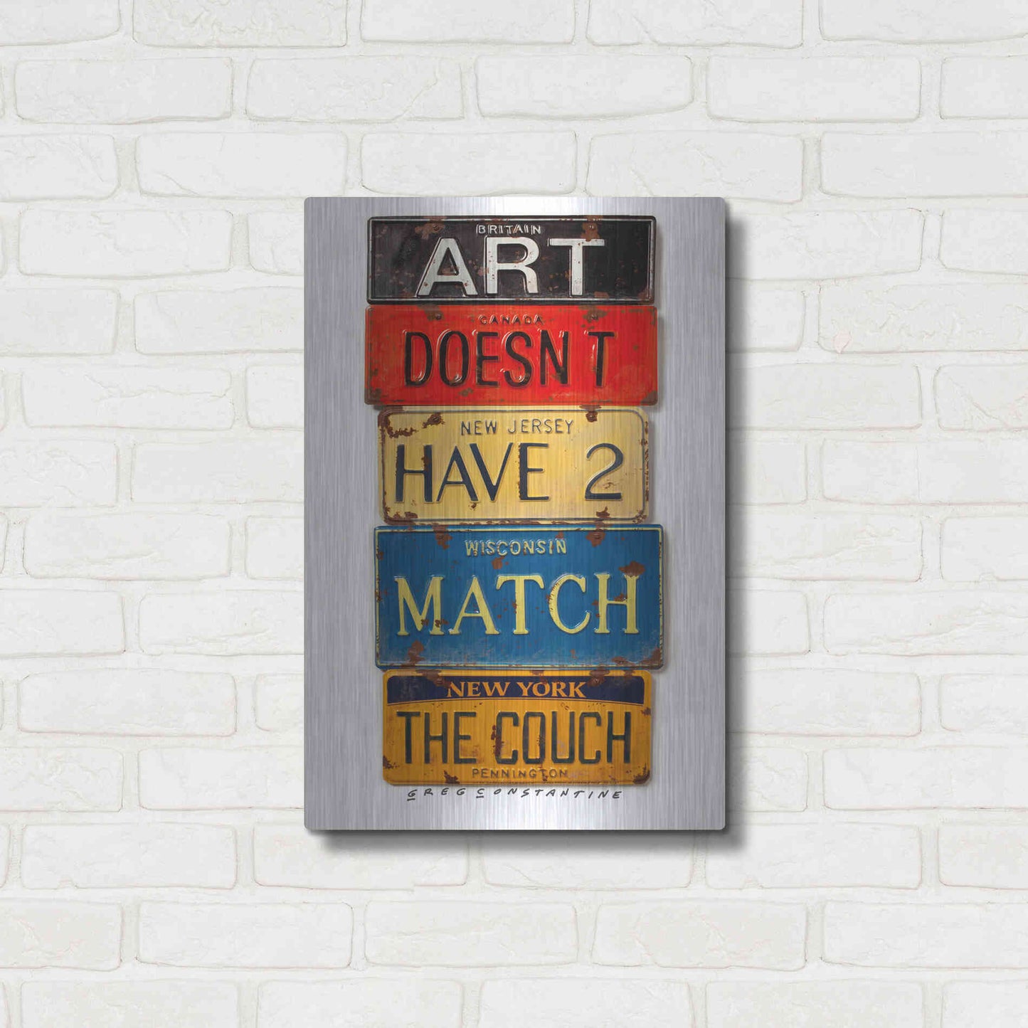 Luxe Metal Art 'Pennington Match The Couch' by Gregory Constantine, Metal Wall Art,16x24
