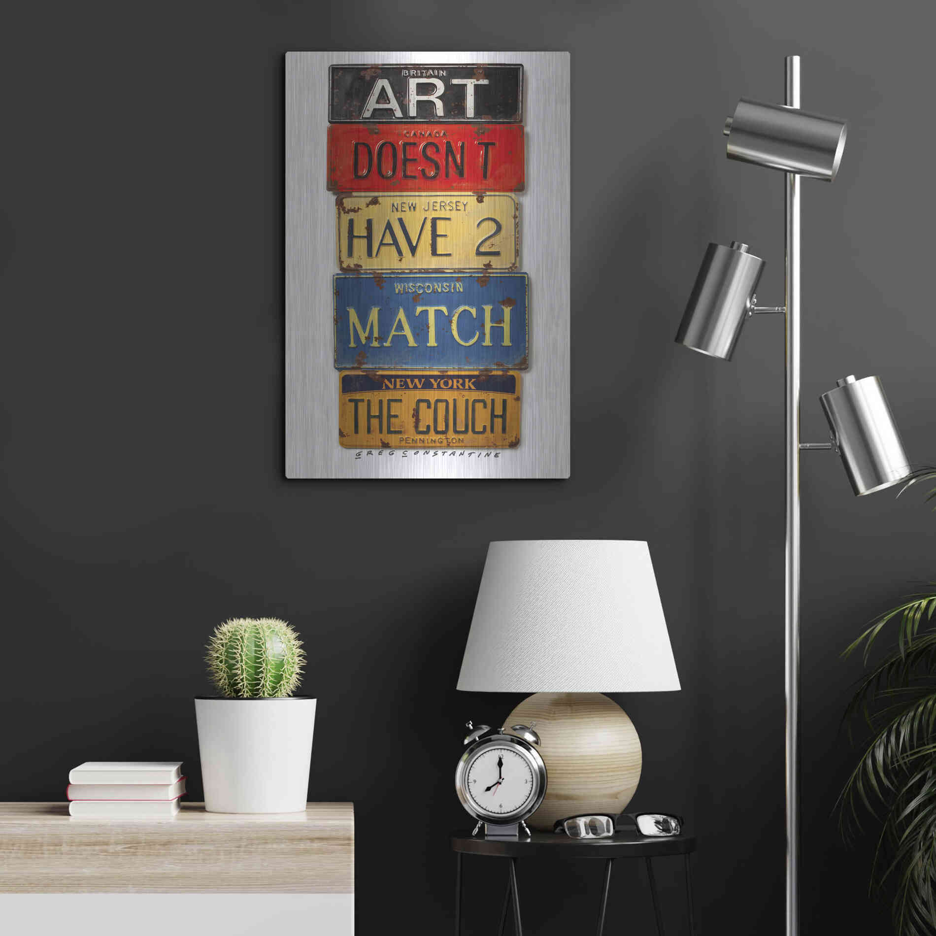 Luxe Metal Art 'Pennington Match The Couch' by Gregory Constantine, Metal Wall Art,16x24