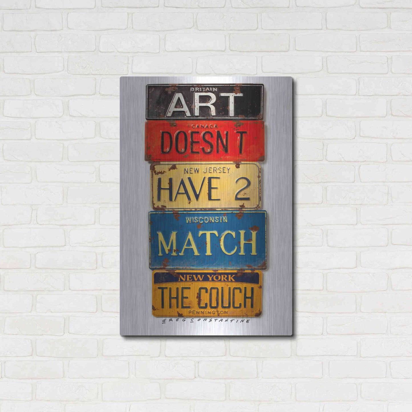 Luxe Metal Art 'Pennington Match The Couch' by Gregory Constantine, Metal Wall Art,24x36
