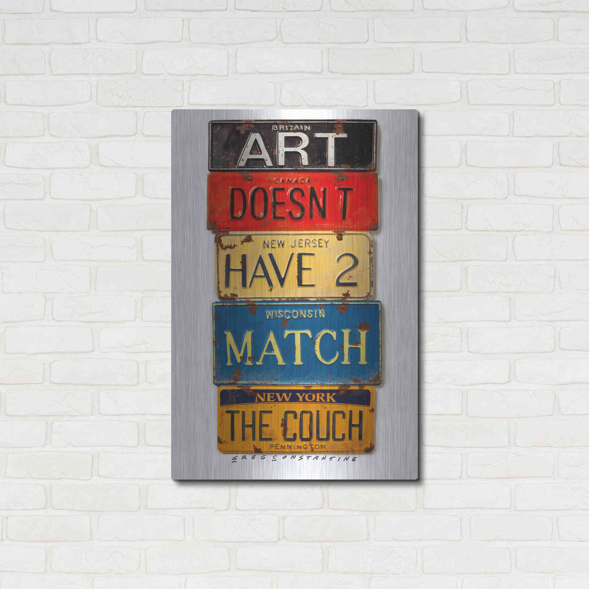 Luxe Metal Art 'Pennington Match The Couch' by Gregory Constantine, Metal Wall Art,24x36