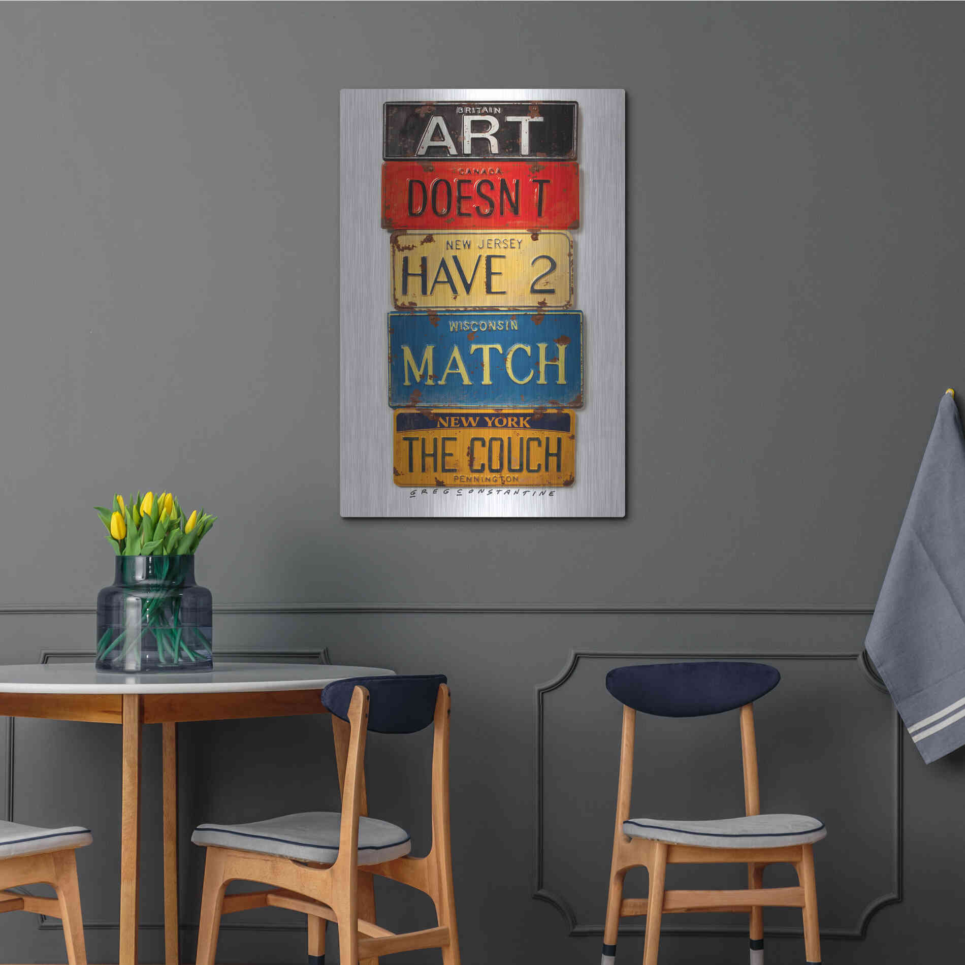 Luxe Metal Art 'Pennington Match The Couch' by Gregory Constantine, Metal Wall Art,24x36