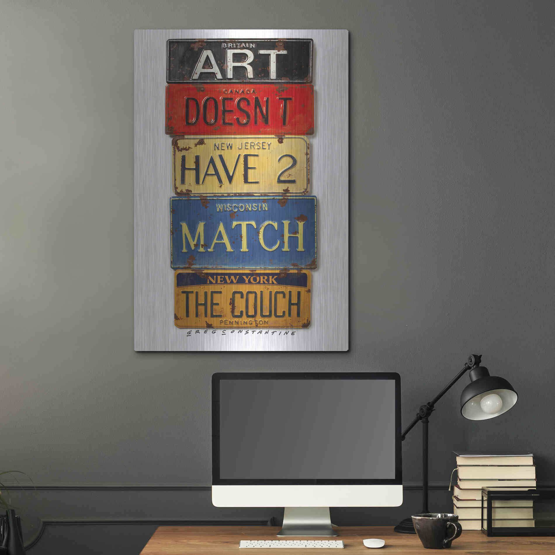 Luxe Metal Art 'Pennington Match The Couch' by Gregory Constantine, Metal Wall Art,24x36