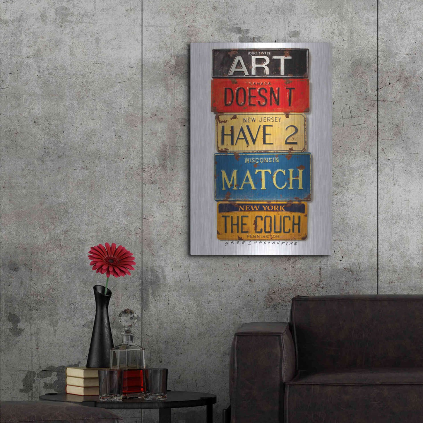 Luxe Metal Art 'Pennington Match The Couch' by Gregory Constantine, Metal Wall Art,24x36