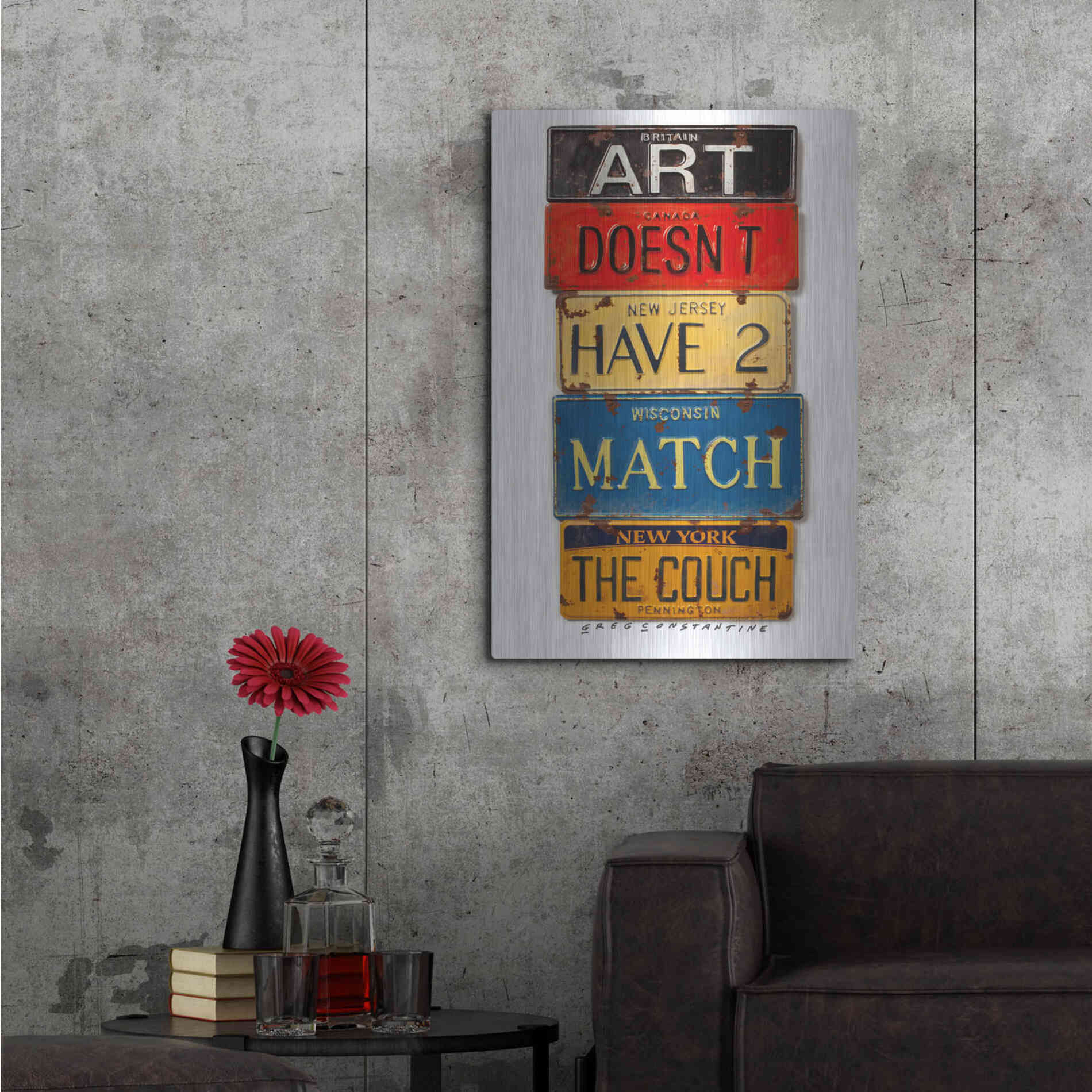 Luxe Metal Art 'Pennington Match The Couch' by Gregory Constantine, Metal Wall Art,24x36