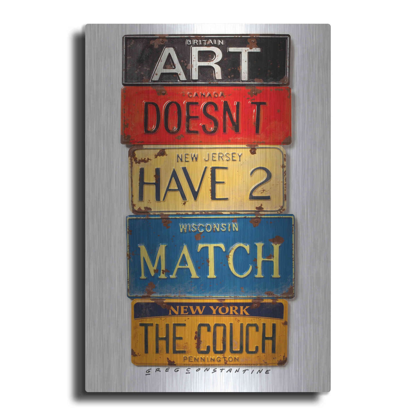 Luxe Metal Art 'Pennington Match The Couch' by Gregory Constantine, Metal Wall Art