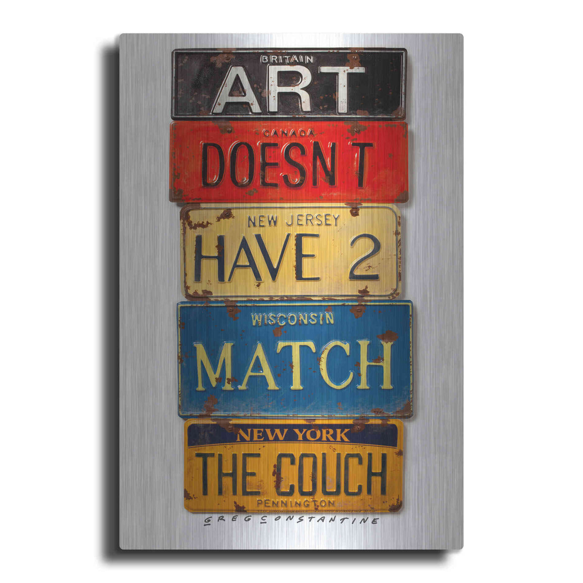 Luxe Metal Art 'Pennington Match The Couch' by Gregory Constantine, Metal Wall Art