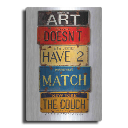 Luxe Metal Art 'Pennington Match The Couch' by Gregory Constantine, Metal Wall Art