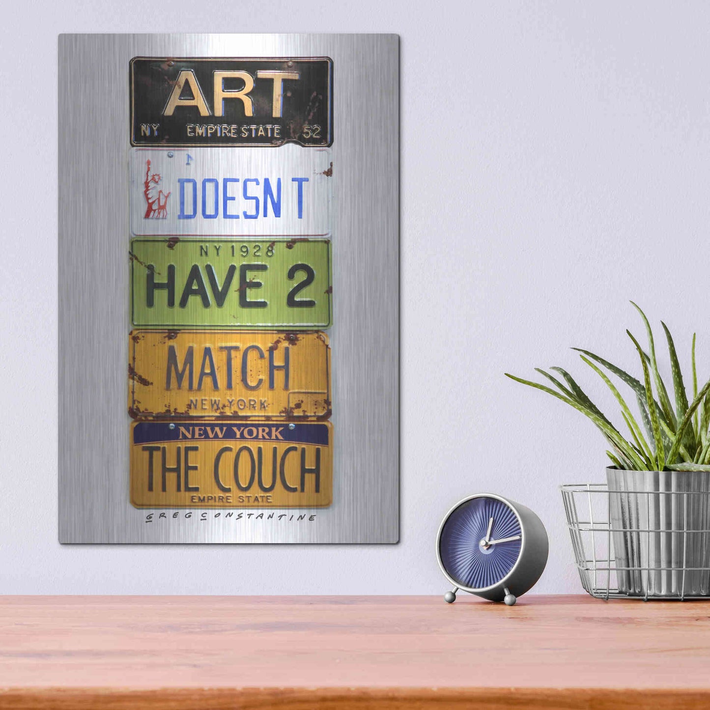 Luxe Metal Art 'Pennington Couch' by Gregory Constantine, Metal Wall Art,12x16