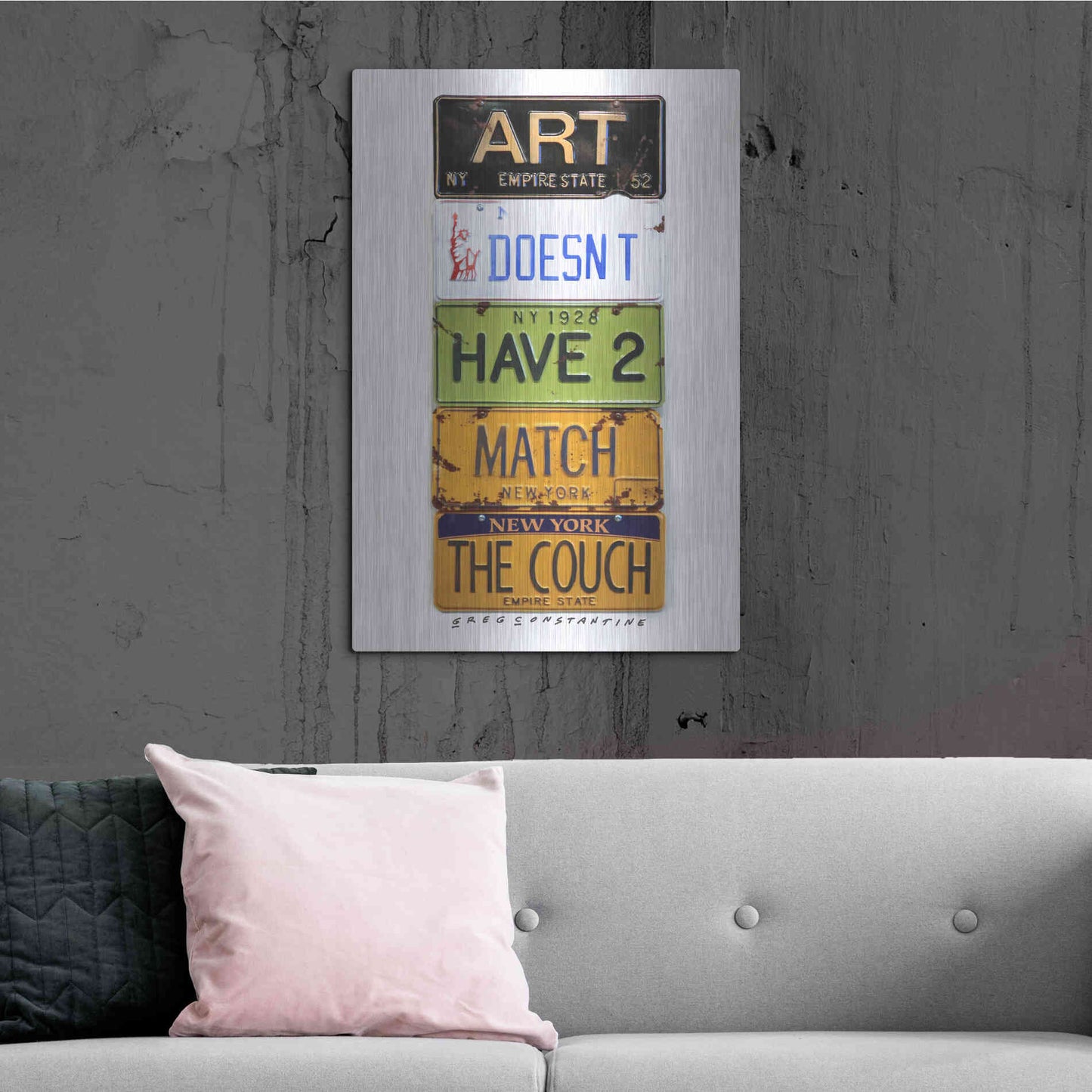 Luxe Metal Art 'Pennington Couch' by Gregory Constantine, Metal Wall Art,24x36