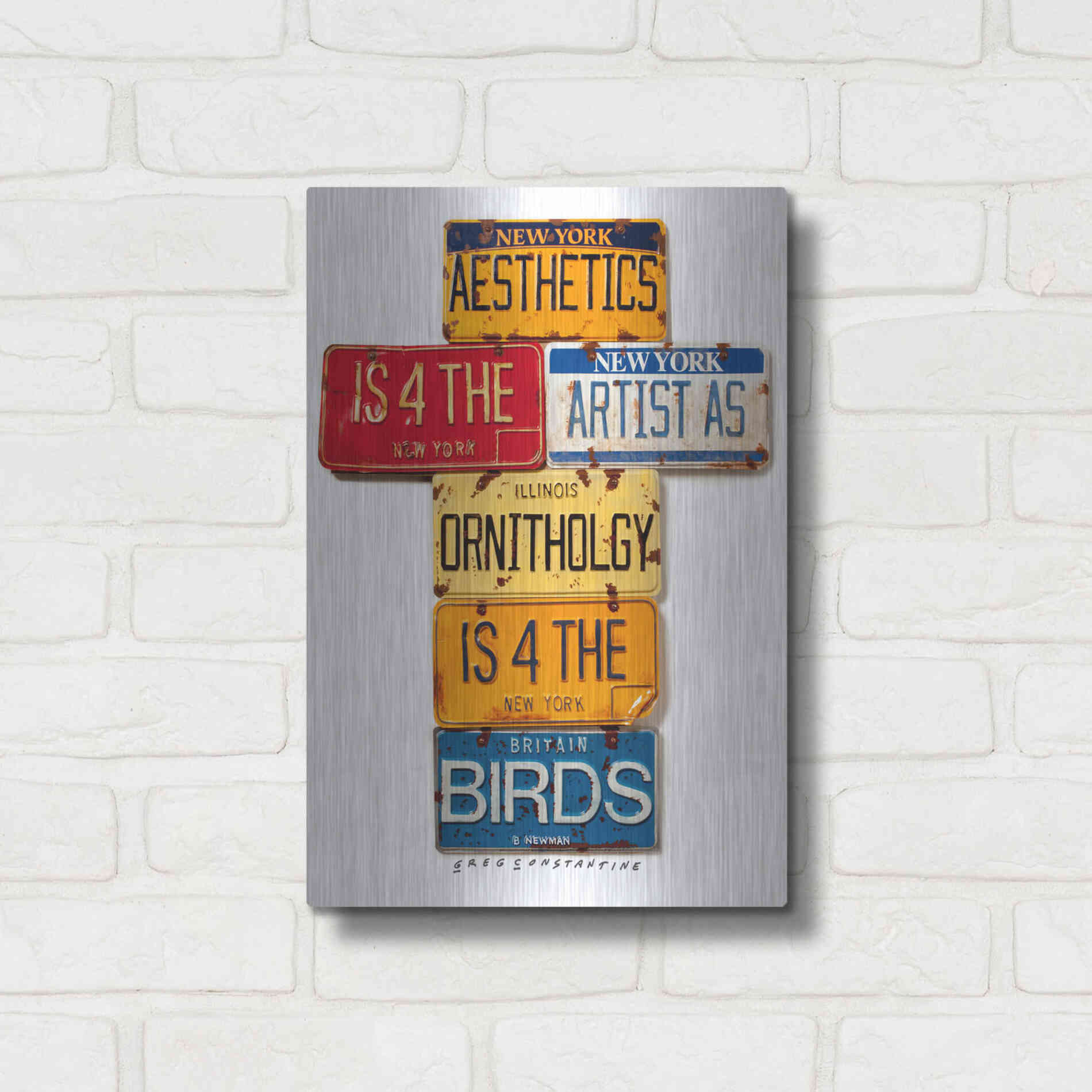 Luxe Metal Art 'Newman Aesthetics 4 The Artist' by Gregory Constantine, Metal Wall Art,12x16