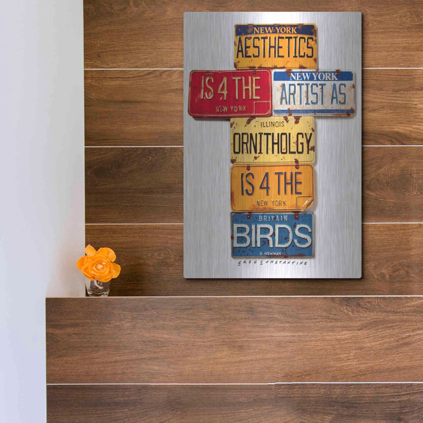 Luxe Metal Art 'Newman Aesthetics 4 The Artist' by Gregory Constantine, Metal Wall Art,12x16