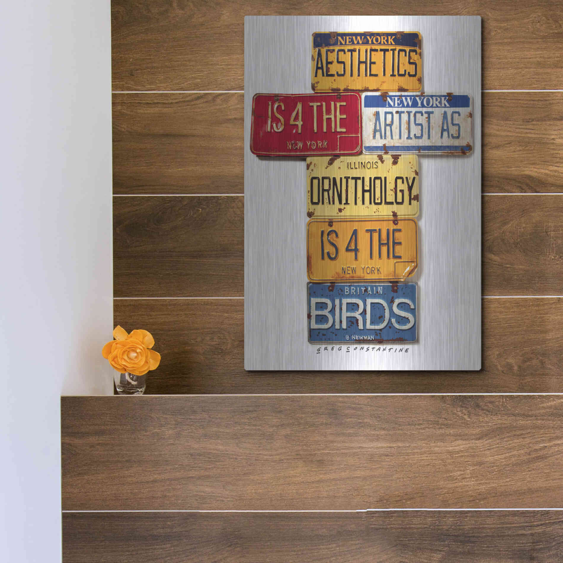Luxe Metal Art 'Newman Aesthetics 4 The Artist' by Gregory Constantine, Metal Wall Art,12x16