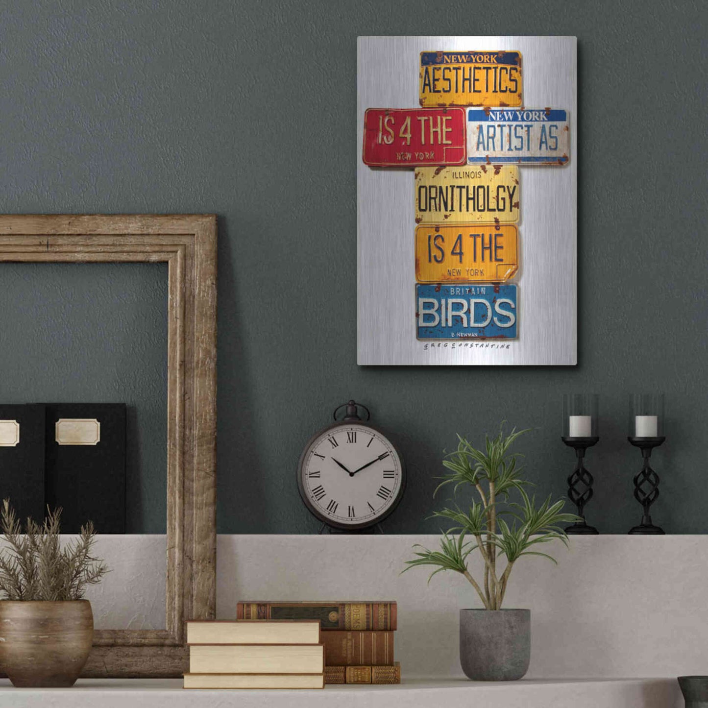 Luxe Metal Art 'Newman Aesthetics 4 The Artist' by Gregory Constantine, Metal Wall Art,12x16