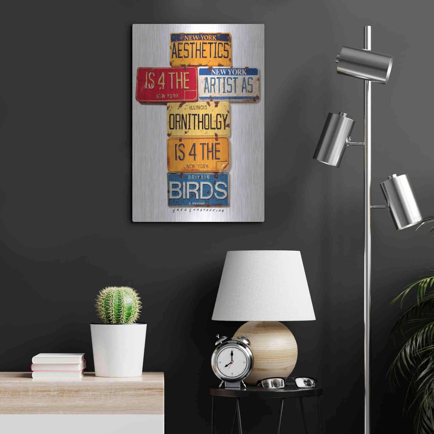 Luxe Metal Art 'Newman Aesthetics 4 The Artist' by Gregory Constantine, Metal Wall Art,16x24