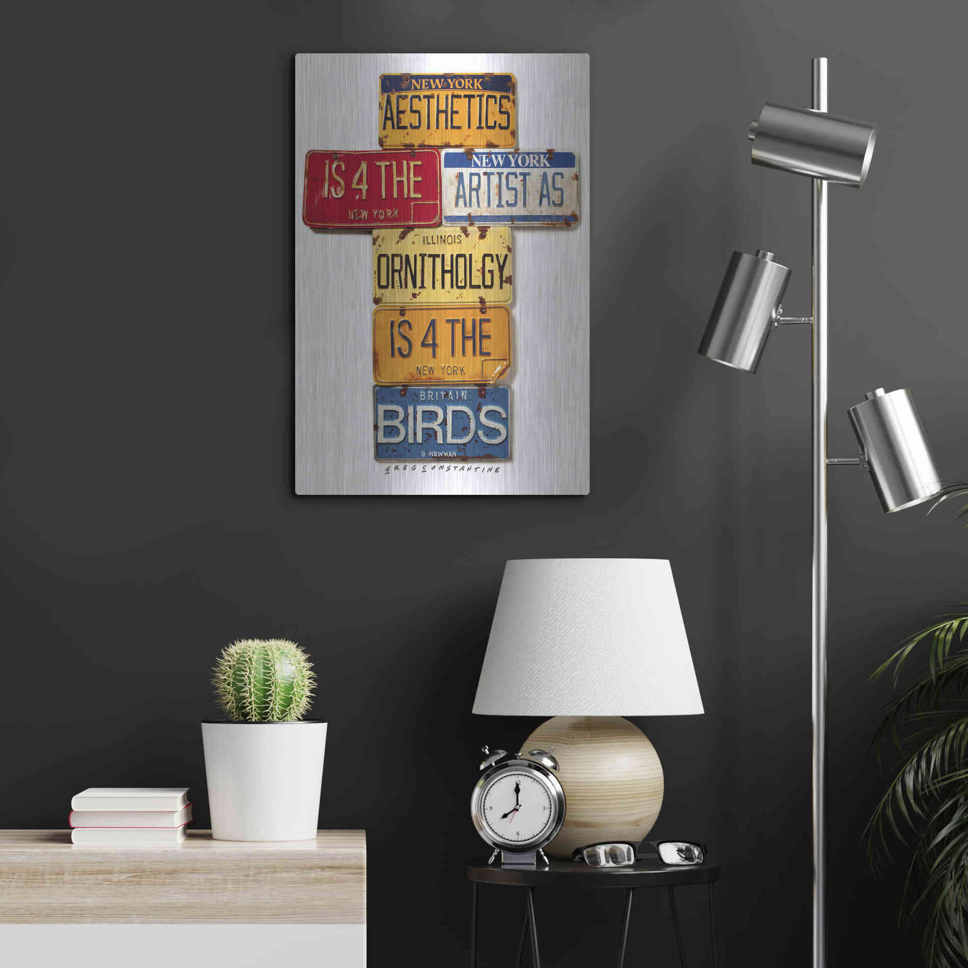 Luxe Metal Art 'Newman Aesthetics 4 The Artist' by Gregory Constantine, Metal Wall Art,16x24