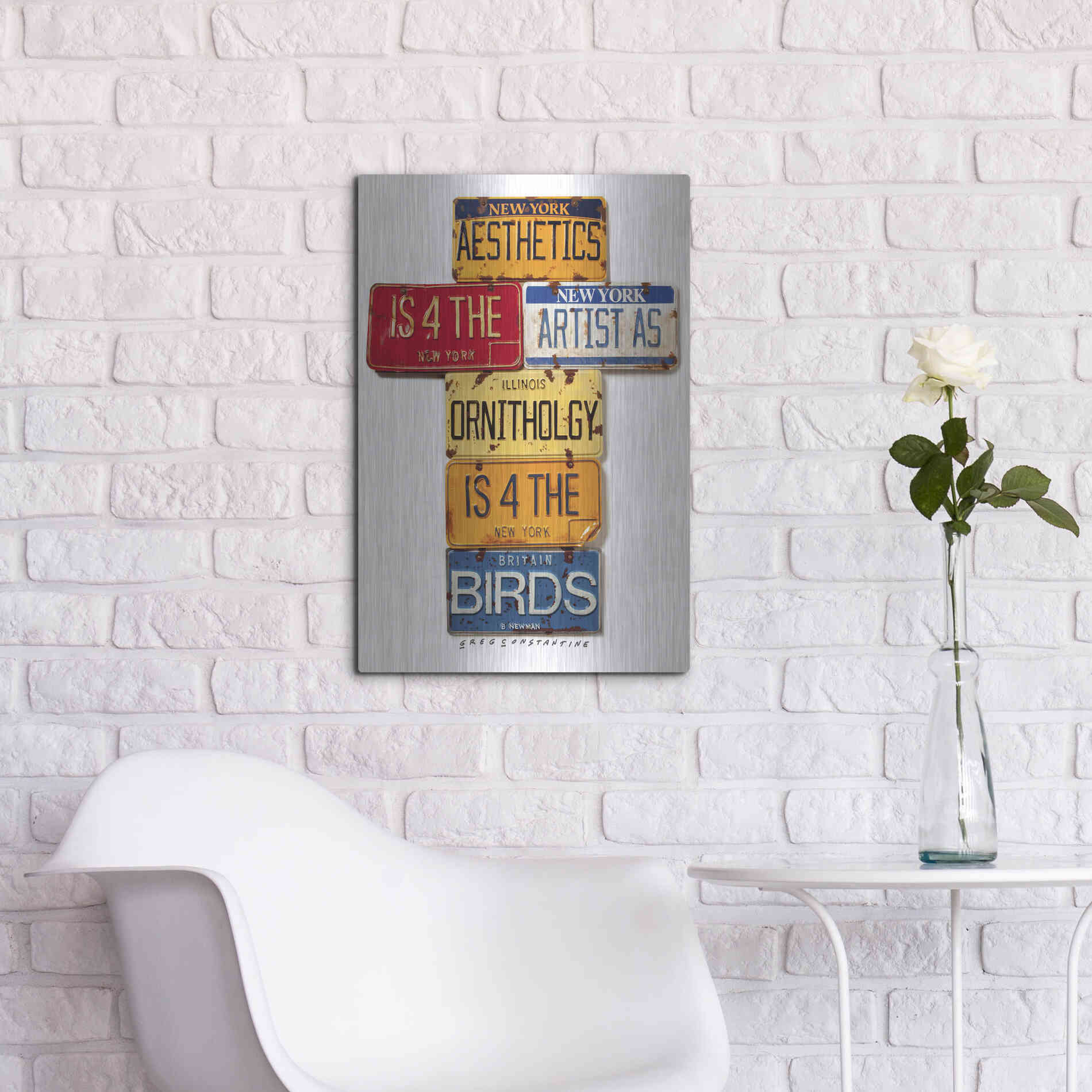 Luxe Metal Art 'Newman Aesthetics 4 The Artist' by Gregory Constantine, Metal Wall Art,16x24