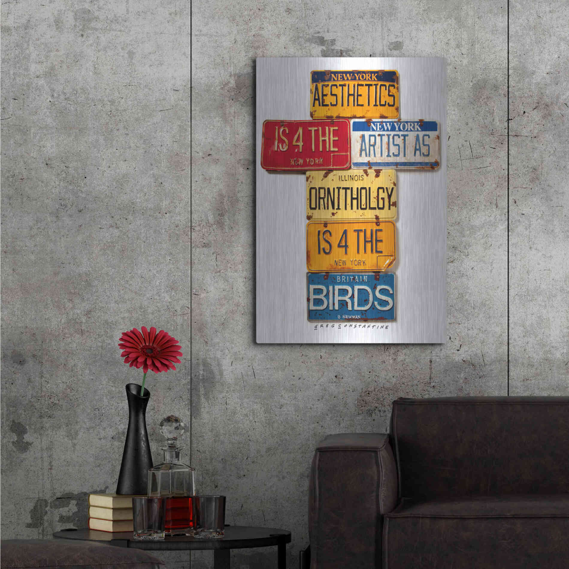 Luxe Metal Art 'Newman Aesthetics 4 The Artist' by Gregory Constantine, Metal Wall Art,24x36