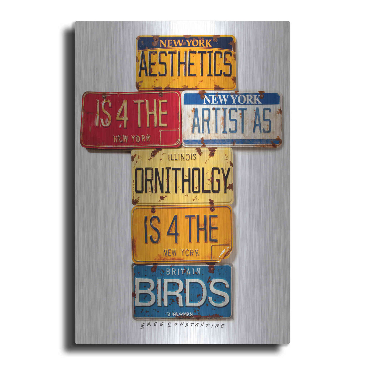 Luxe Metal Art 'Newman Aesthetics 4 The Artist' by Gregory Constantine, Metal Wall Art