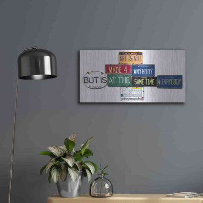 Luxe Metal Art 'Mondrian Not 4 Anybody' by Gregory Constantine, Metal Wall Art,24x12
