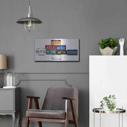 Luxe Metal Art 'Mondrian Not 4 Anybody' by Gregory Constantine, Metal Wall Art,24x12