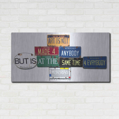 Luxe Metal Art 'Mondrian Not 4 Anybody' by Gregory Constantine, Metal Wall Art,48x24