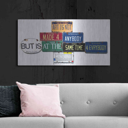 Luxe Metal Art 'Mondrian Not 4 Anybody' by Gregory Constantine, Metal Wall Art,48x24