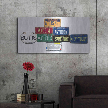 Luxe Metal Art 'Mondrian Not 4 Anybody' by Gregory Constantine, Metal Wall Art,48x24