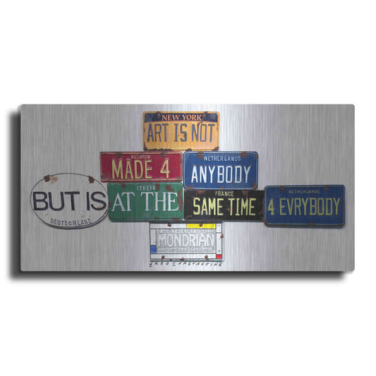 Luxe Metal Art 'Mondrian Not 4 Anybody' by Gregory Constantine, Metal Wall Art