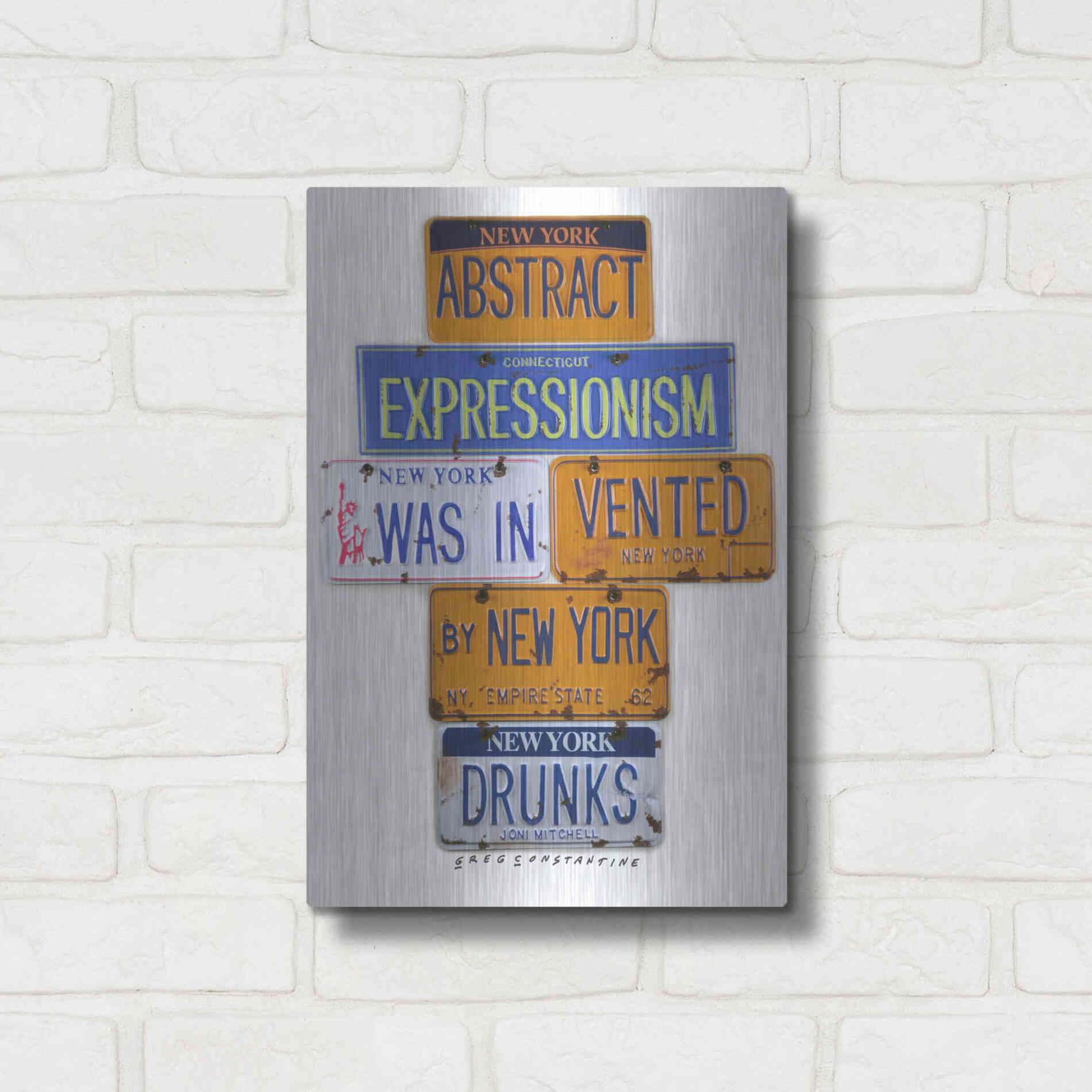 Luxe Metal Art 'Mitchell NY Drunks' by Gregory Constantine, Metal Wall Art,12x16