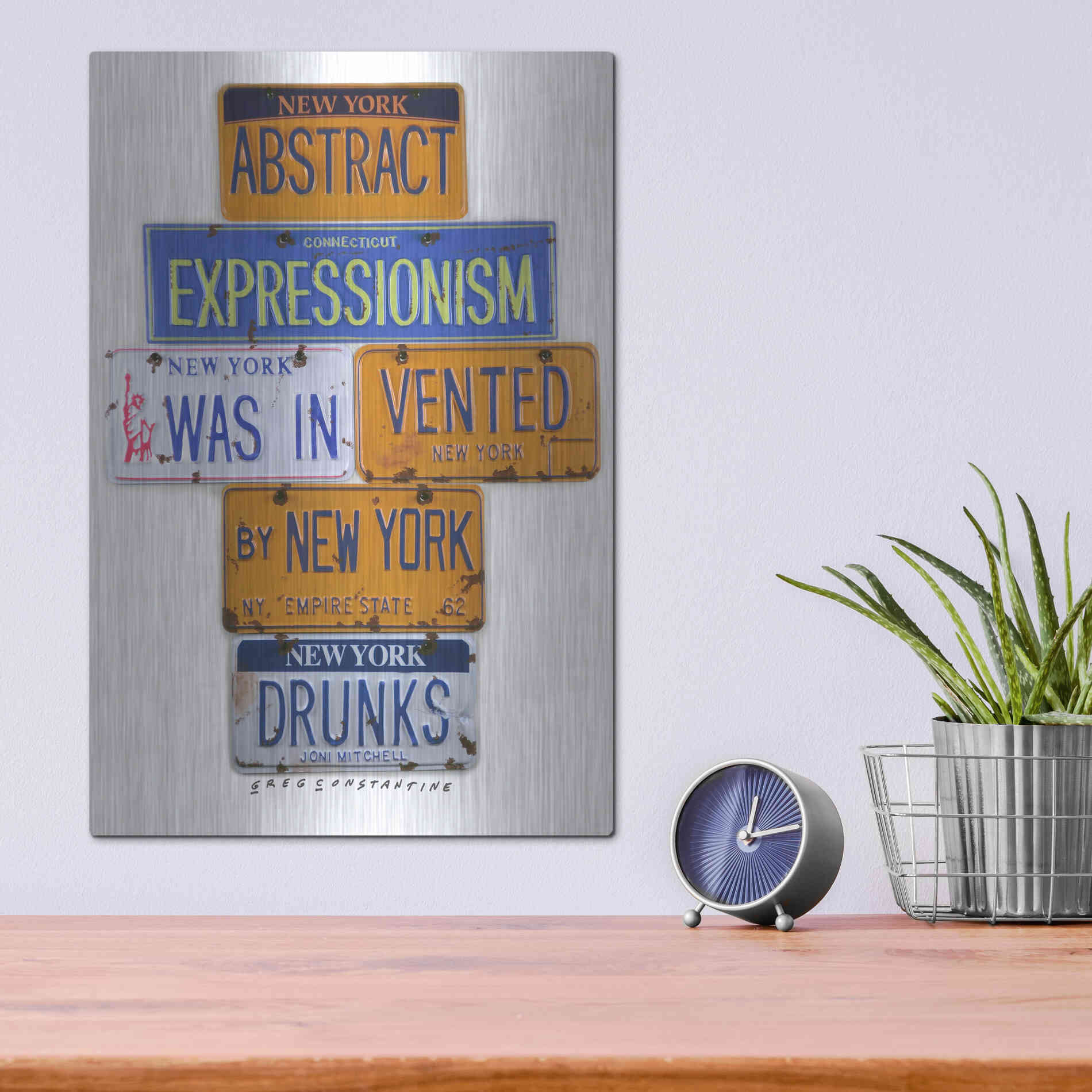 Luxe Metal Art 'Mitchell NY Drunks' by Gregory Constantine, Metal Wall Art,12x16