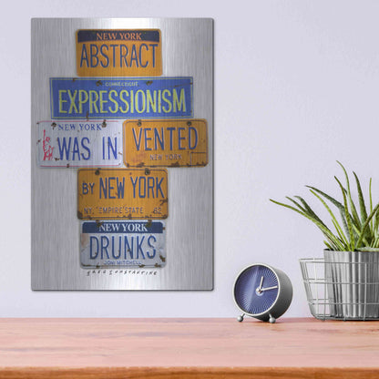 Luxe Metal Art 'Mitchell NY Drunks' by Gregory Constantine, Metal Wall Art,12x16