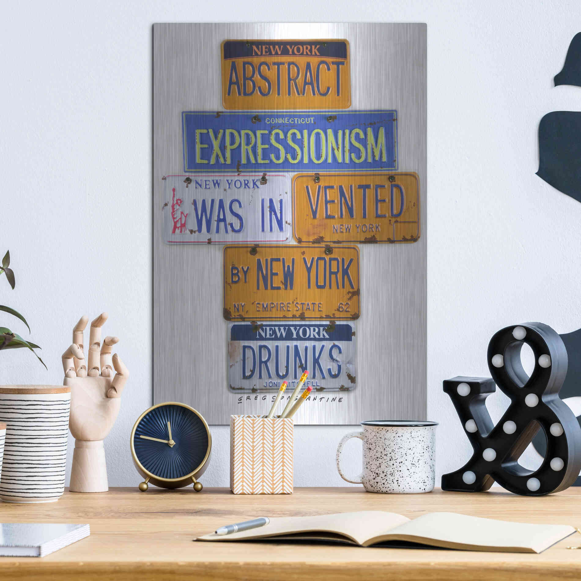 Luxe Metal Art 'Mitchell NY Drunks' by Gregory Constantine, Metal Wall Art,12x16