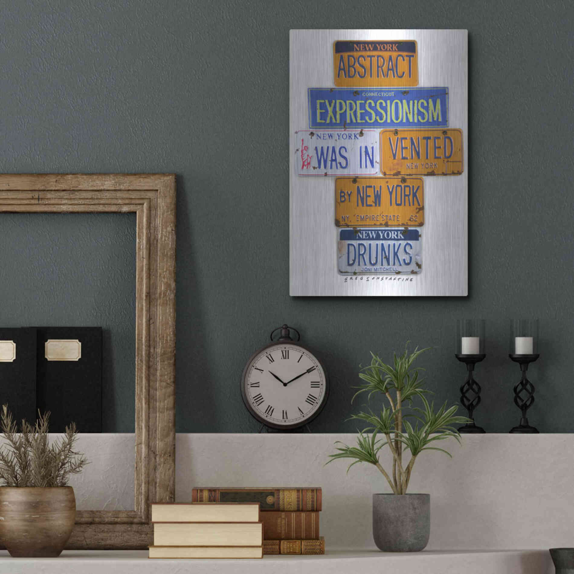 Luxe Metal Art 'Mitchell NY Drunks' by Gregory Constantine, Metal Wall Art,12x16