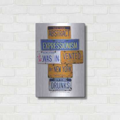 Luxe Metal Art 'Mitchell NY Drunks' by Gregory Constantine, Metal Wall Art,16x24