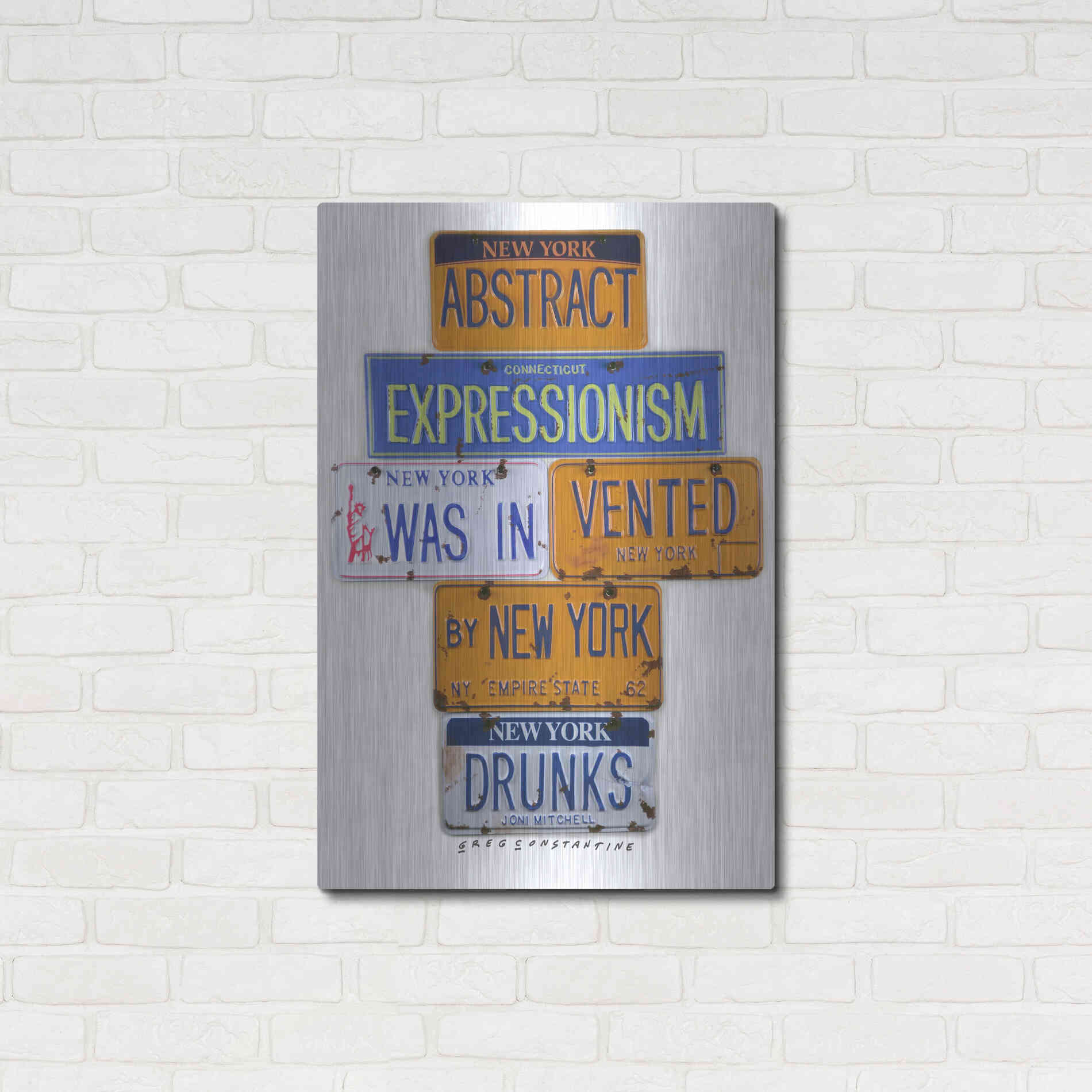 Luxe Metal Art 'Mitchell NY Drunks' by Gregory Constantine, Metal Wall Art,24x36