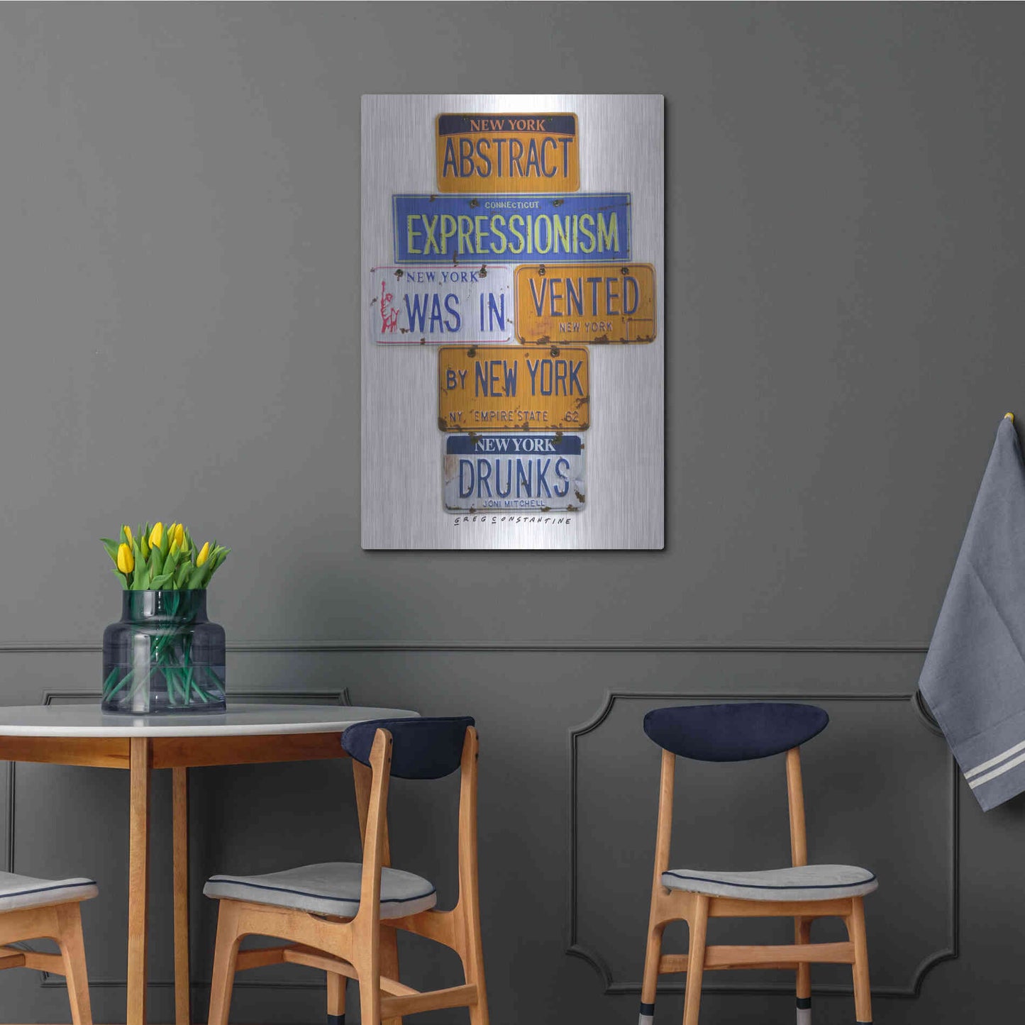 Luxe Metal Art 'Mitchell NY Drunks' by Gregory Constantine, Metal Wall Art,24x36