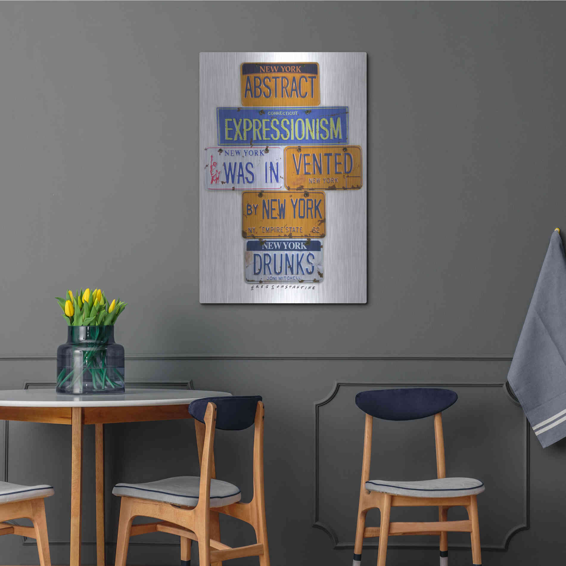Luxe Metal Art 'Mitchell NY Drunks' by Gregory Constantine, Metal Wall Art,24x36