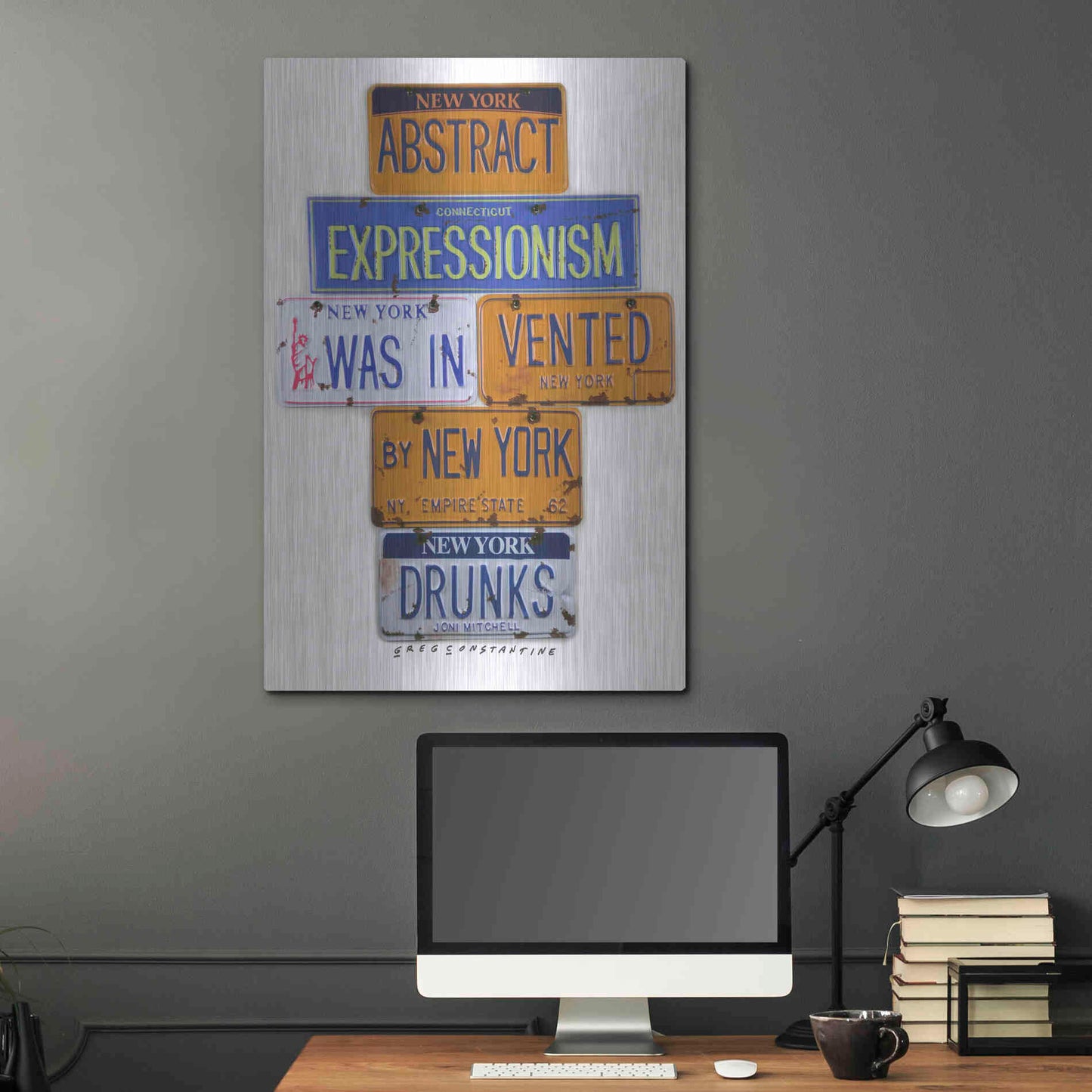 Luxe Metal Art 'Mitchell NY Drunks' by Gregory Constantine, Metal Wall Art,24x36